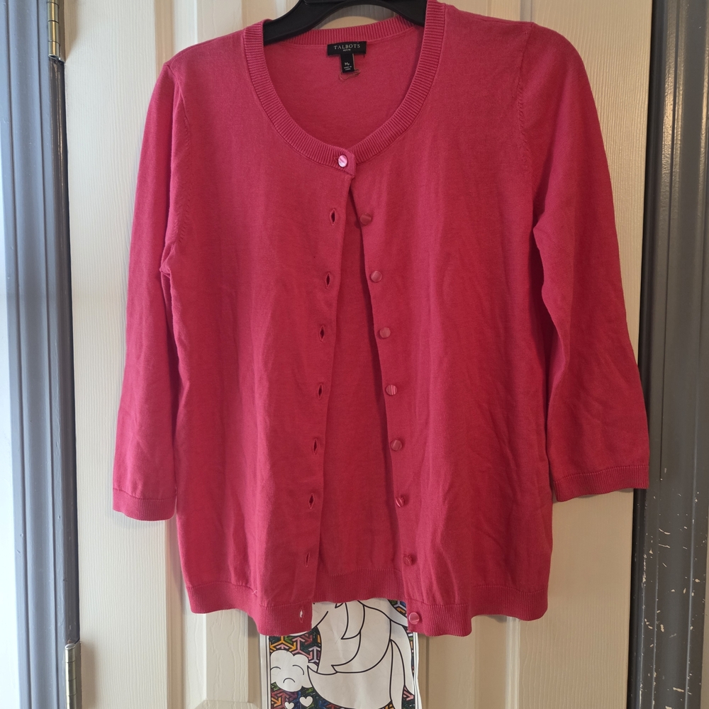 Talbots Vibrant Pink Knit Top